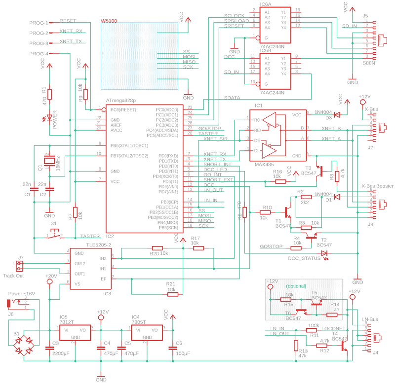 Arduino simple DCC Zentrale mit XpressNet Interface